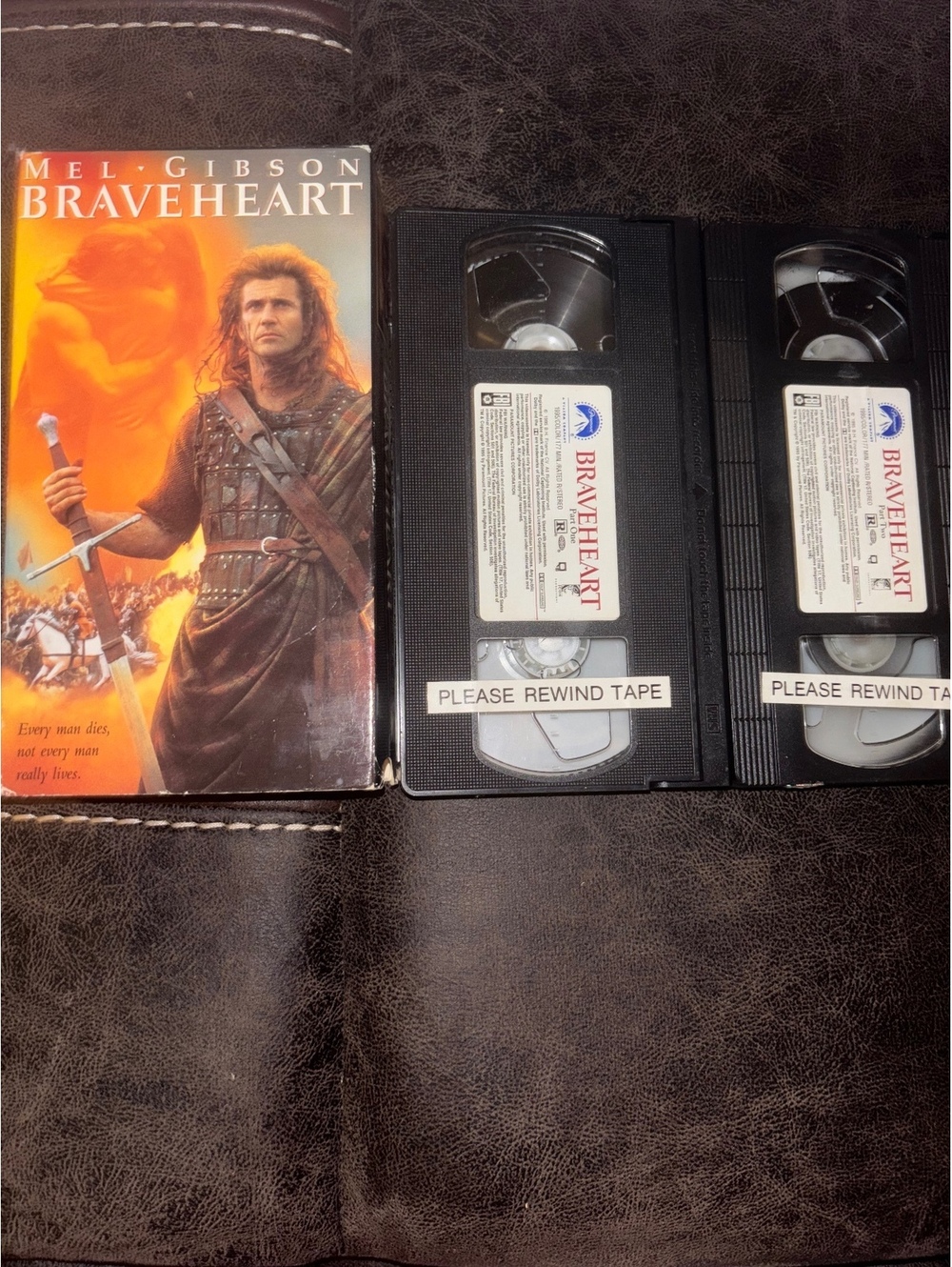 Braveheart VHS 2 Tape Set Mel Gibson Paramount Widescreen Untested
